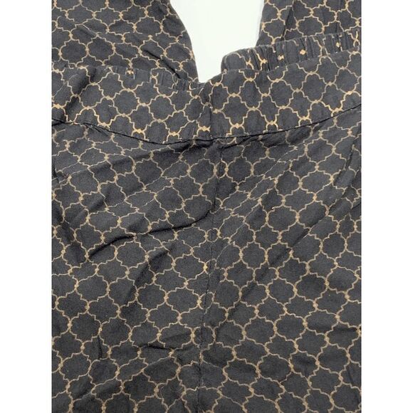 Avaasa Women's Elastic Waist Gold Geometric Print Wide Leg Black Capri Size S - Picture 4 of 5